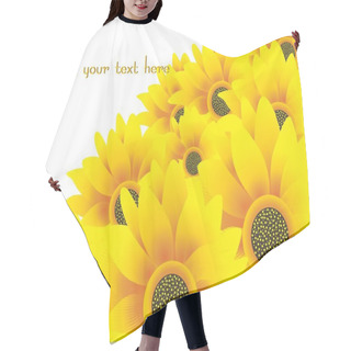 Personality  Beautiful Sunflowers Yellow Vector Hair Cutting Cape
