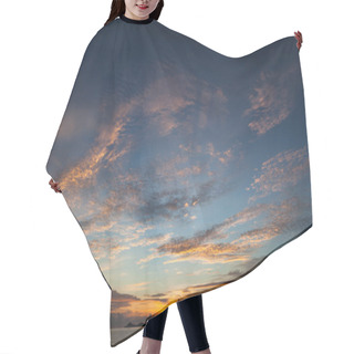 Personality  Tranquil Sunset Seascape Under Cloudy Sky Hair Cutting Cape
