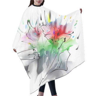 Personality  Beautiful Floral Background. Hair Cutting Cape