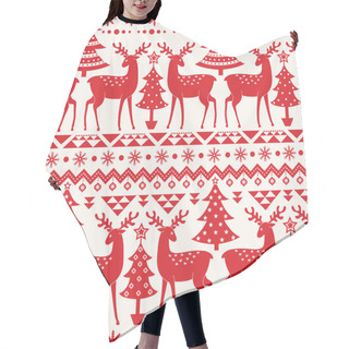 Personality  Christmas Seamless Pattern Hair Cutting Cape