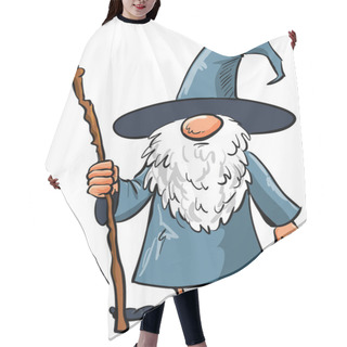 Personality  Simple Cartoon Wizard With Staff Hair Cutting Cape