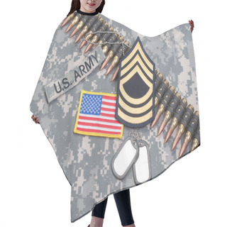 Personality  Camouflage Background With US Flag Hair Cutting Cape