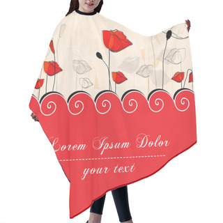 Personality  Beautiful Poppies Background Illustration Hair Cutting Cape