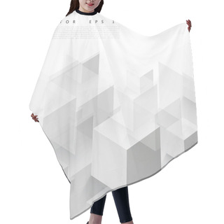 Personality  Vector Abstract Geometric Shape From Gray Cubes. Hair Cutting Cape
