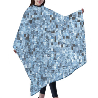 Personality  A Blocky Blue Abstract Pattern In A Grungy Urban Style  Hair Cutting Cape