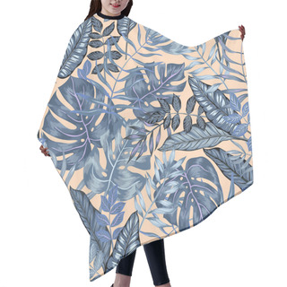 Personality  Seamless Vector Graphical Artistic Tropical Nature Jungle Pattern Hair Cutting Cape