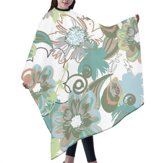 Personality  Seamless Floral Pattern Hair Cutting Cape