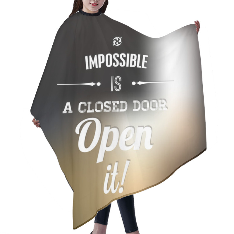 Personality  Background with the typographical quote hair cutting cape