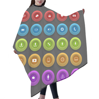 Personality  Computer And Internet Web Icons Buttons Set Hair Cutting Cape
