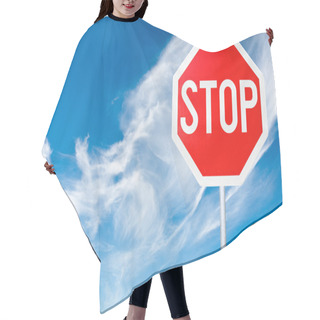 Personality  Stop Sign With A Cloudy Sky Hair Cutting Cape