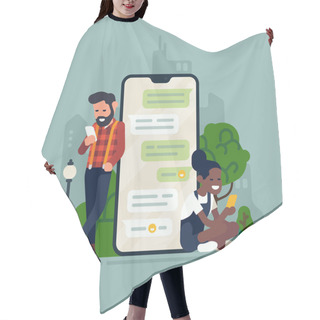 Personality  Social Media Concept Illustration Hair Cutting Cape