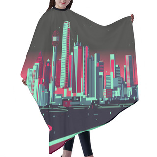 Personality  Dallas Night Skyline Hair Cutting Cape