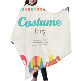 Personality  Invitation For Costume Party. Kids Wearing Different Costumes Hair Cutting Cape