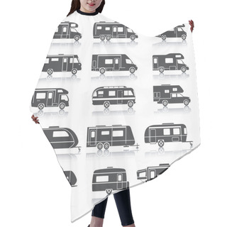 Personality  Recreational Vehicle Black Icons Hair Cutting Cape