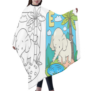 Personality  Coloring Book Of Elephant. Alphabet D Hair Cutting Cape