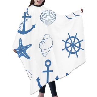 Personality  Sea Icon Set Hair Cutting Cape