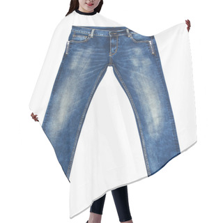 Personality  Blue Jeans Isolated On White Hair Cutting Cape