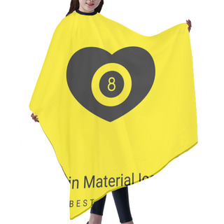 Personality  Billiards Heart With Eight Ball Inside Minimal Bright Yellow Material Icon Hair Cutting Cape