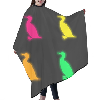 Personality  Bird Loon Shape Four Color Glowing Neon Vector Icon Hair Cutting Cape