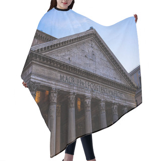 Personality  ROME, ITALY - JUNE 28, 2019: Ancient Pantheon With Columns Under Blue Sky Hair Cutting Cape