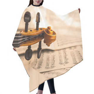 Personality  Old Violin Lying On The Sheet Of Music Hair Cutting Cape
