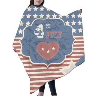 Personality  Vector Independence Day Poster. Retro Vintage Version Hair Cutting Cape