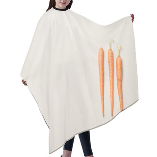 Personality  Top View Of Fresh Carrots On Grey Background Hair Cutting Cape