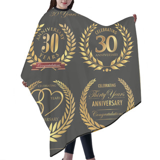 Personality  Anniversary Golden Laurel Wreath, 30 Years Hair Cutting Cape
