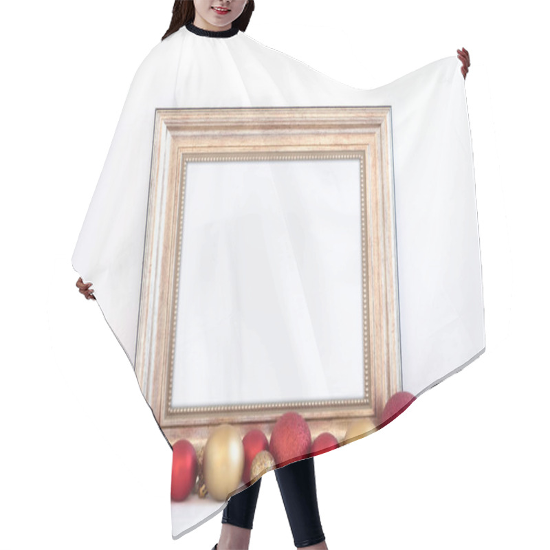 Personality  Christmas Mockup Styled Stock Photography With Gold Frame Hair Cutting Cape