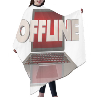 Personality  Offline Laptop, Disconnected From Internet Network 3d Illustration Hair Cutting Cape