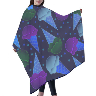 Personality  Seamless Ice Cream Pattern Hair Cutting Cape