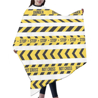 Personality  Creative Vector Illustration Of Black And Yellow Police Stripe Border. Set Of Danger Caution Seamless Tapes. Art Design Line Of Crime Places. Abstract Concept Graphic Element. Construction Sign. Hair Cutting Cape