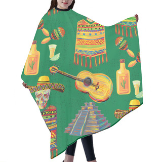 Personality  Mexican Seamless Music Pattern Hair Cutting Cape