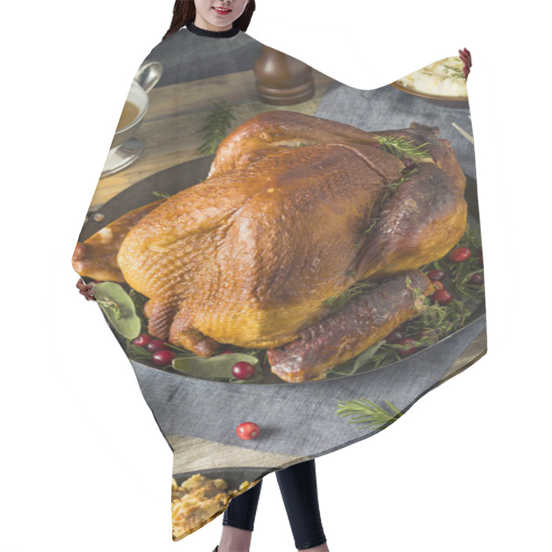 Personality  Organic Homemade Smoked Turkey Dinner For Thanksgiving Hair Cutting Cape