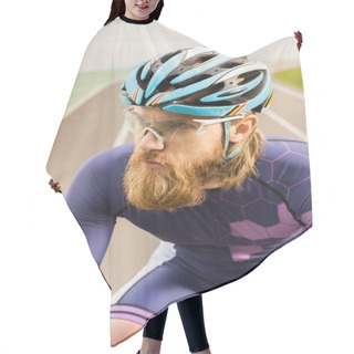 Personality  Cyclist In Helmet And Goggles Hair Cutting Cape