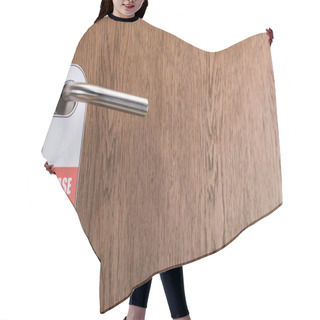 Personality  Wooden Hotel Room Door With Please Do No Disturb Sign On Handle Hair Cutting Cape