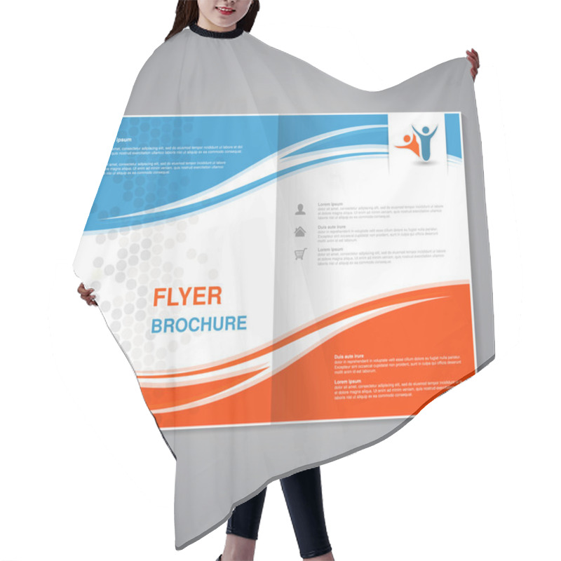 Personality  brochure with dotted design hair cutting cape