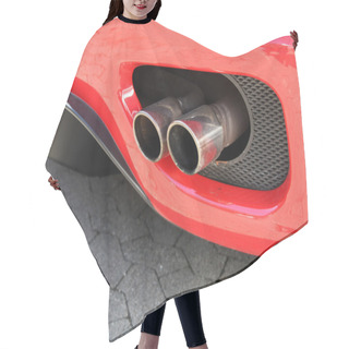 Personality  Emission Pipe Of A Red Car Hair Cutting Cape