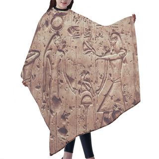 Personality  Old Egypt Hieroglyphs Carved On The Stone Hair Cutting Cape
