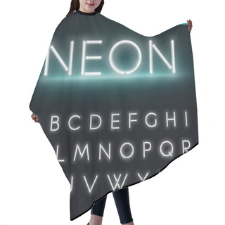 Personality  Neon Alphabet. Glowing Font. Vector Format Part 1 Hair Cutting Cape