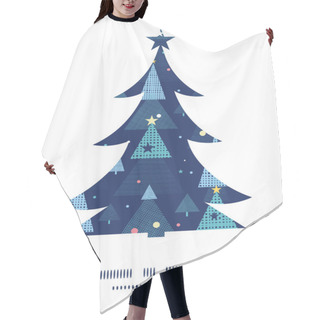 Personality  Vector Abstract Holiday Christmas Trees Christmas Tree Silhouette Pattern Frame Card Template Hair Cutting Cape