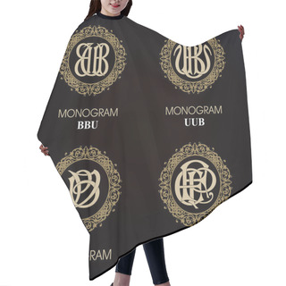 Personality  Vintage Monograms - 4 Sets Hair Cutting Cape