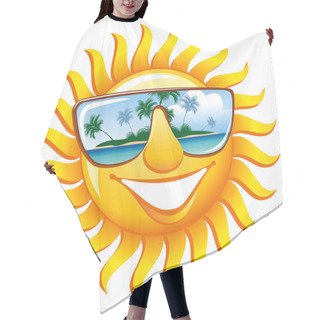 Personality  Cheerful Sun In Sunglasses Hair Cutting Cape