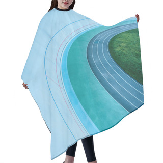 Personality  Urban Background With Geometric Lines Of Empty Velodrome Hair Cutting Cape