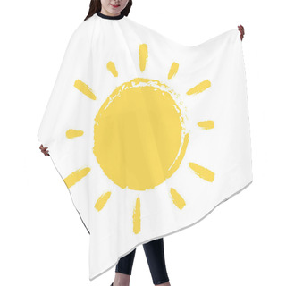 Personality  Sun Paint Brush Strokes On White Background. Vector Illustration. Hair Cutting Cape