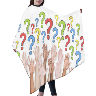 Personality  Group Of People Asking Questions Hair Cutting Cape