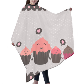 Personality  Cupcake Love Hair Cutting Cape