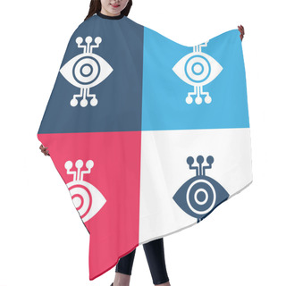 Personality  Bionic Eye Blue And Red Four Color Minimal Icon Set Hair Cutting Cape