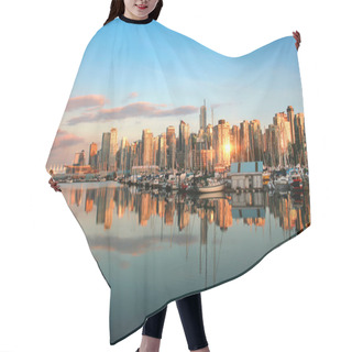Personality  Vancouver Skyline At Sunset Hair Cutting Cape