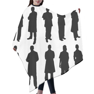 Personality  Set Of Doctors Silhouettes Hair Cutting Cape